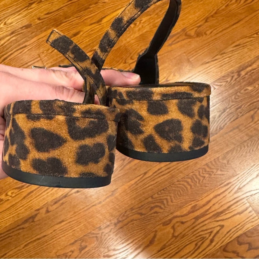 NWOB Veronica Beard Cecile Leopard Suede Slingback Pumps Size 9 - Picture 2 of 11